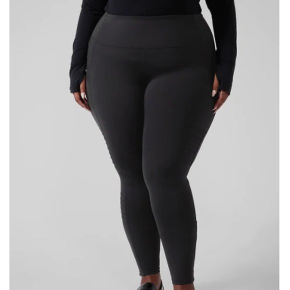 New with tags Athleta Delancey Moto Tight Color: Black SMALL Pocket legging - Picture 5 of 8